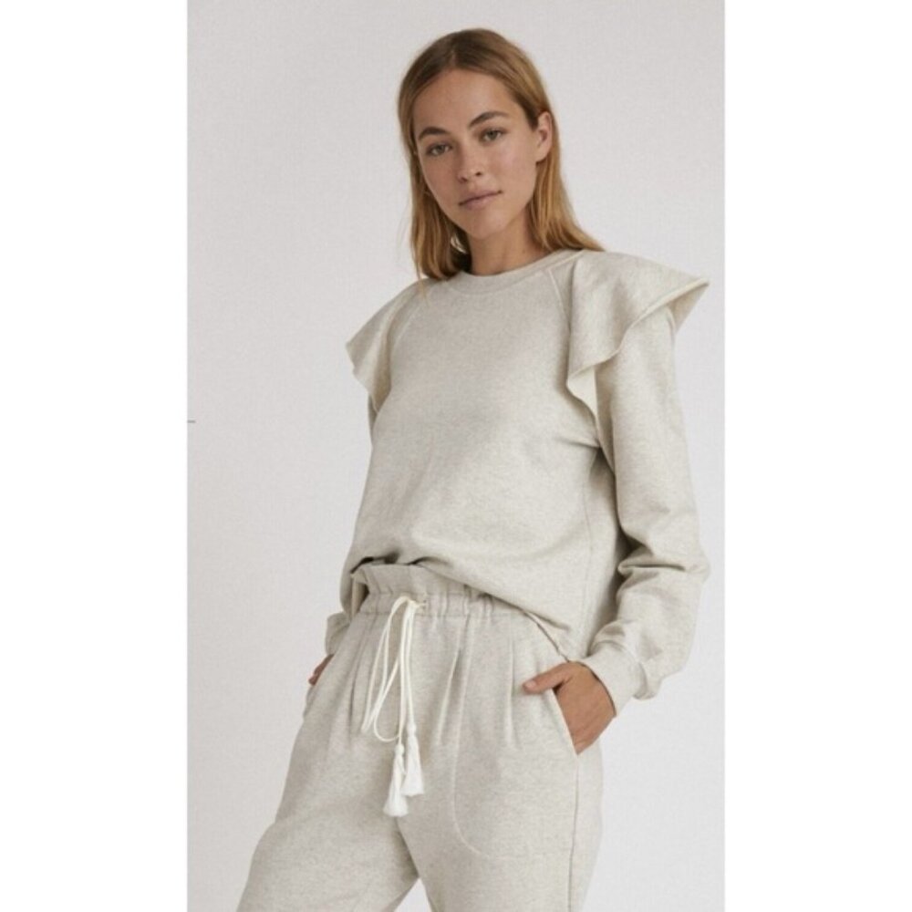 Something Navy Meghan Ruffle shoulder Sweater